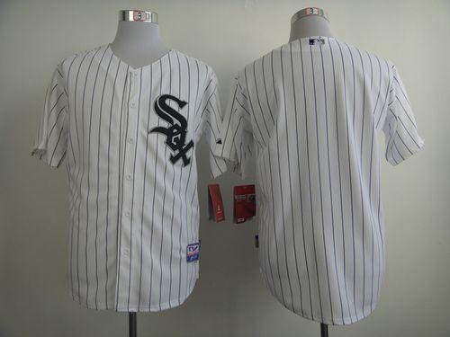 White Sox Blank White Black Strip Stitched MLB Jersey - Click Image to Close
